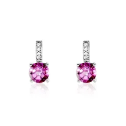 Histoire d'Or Boucles D'oreilles Puces Noora Or Blanc Topaze Rose Oxyde De Zirconium Best
