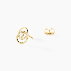 Histoire d'Or Boucles D'oreilles Puces Nid D'amour Or Jaune Diamant Clearance