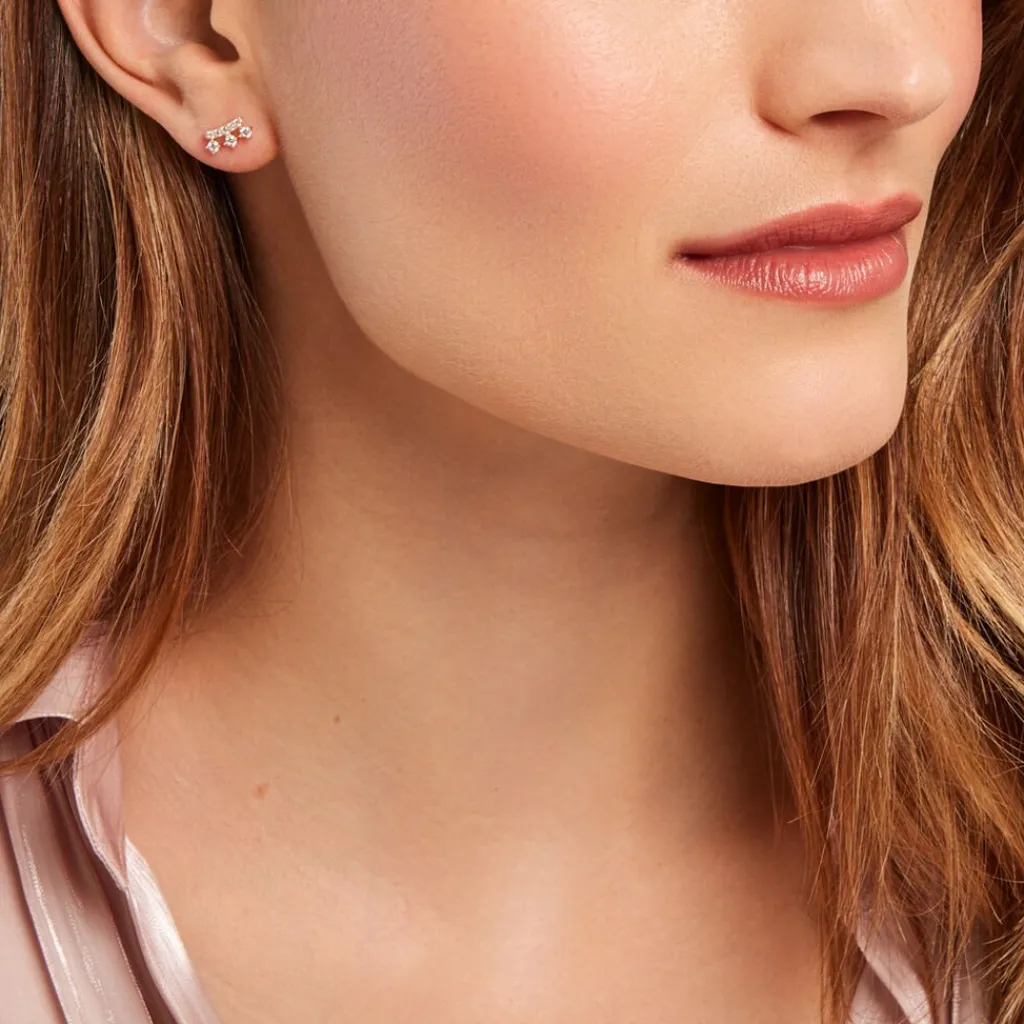 Histoire d'Or Boucles D'oreilles Puces Narelle Or Jaune Oxyde De Zirconium Sale