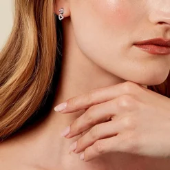 Histoire d'Or Boucles D'oreilles Puces Nonna Argent Blanc Oxyde De Zirconium Outlet