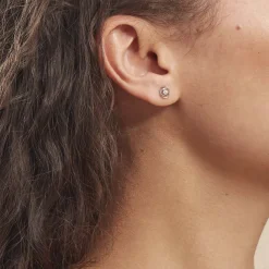 Histoire d'Or Boucles D'oreilles Puces Nid D'amour Or Blanc Diamant Hot