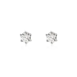 Histoire d'Or Boucles D'oreilles Puces Natalia Pl Platine Blanc Diamant Best