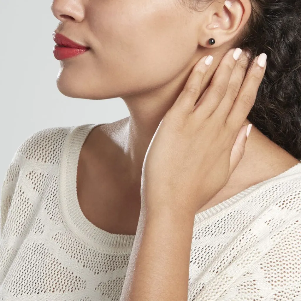 Histoire d'Or Boucles D'oreilles Puces Orbe Argent Blanc Céramique argent blanc céramique noire Outlet