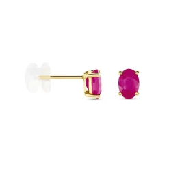 Histoire d'Or Boucles D'oreilles Puces Ovale or jaune rubis Clearance