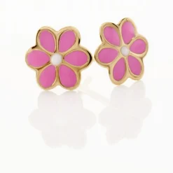 Histoire d'Or Boucles D'oreilles Puces Or Jaune Talia Email New