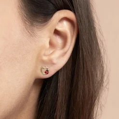 Histoire d'Or Boucles D'oreilles Puces Or Jaune Syringa Smalto Hot