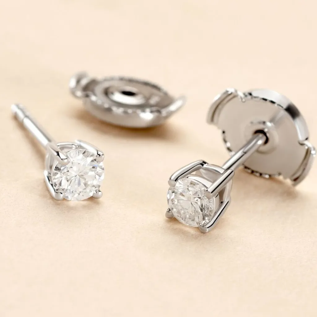 Histoire d'Or Boucles D'oreilles Puces Or Blanc Aphrodite Diamants or blanc diamant Sale