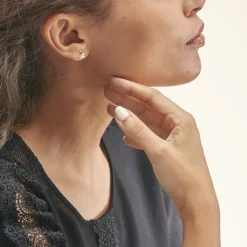 Histoire d'Or Boucles D'oreilles Puces Ouassima or blanc diamant Hot