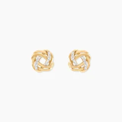 Histoire d'Or Boucles D'Oreilles Puces Otieno Or Jaune Diamant New