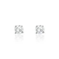 Histoire d'Or Boucles D'oreilles Puces Or Blanc Katherina Oxyde De Zirconium or blanc oxyde New