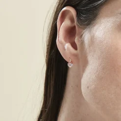 Histoire d'Or Boucles D'oreilles Puces Or Rose Clothilde Quartz or rose quartz rose New