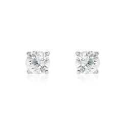 Histoire d'Or Boucles D'oreilles Puces Or Blanc Victoria Diamants New