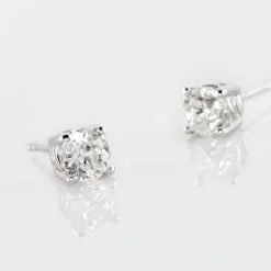 Histoire d'Or Boucles D'oreilles Puces Or Blanc Victoria Diamants New