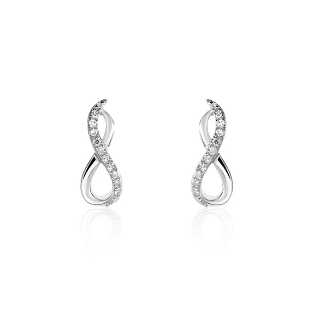 Histoire d'Or Boucles D'oreilles Puces Osanna s or blanc diamant Hot