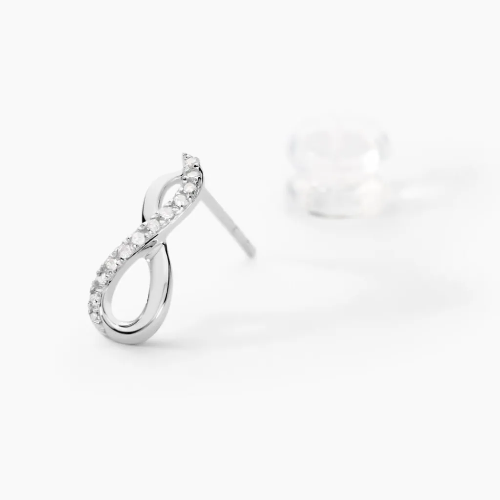 Histoire d'Or Boucles D'oreilles Puces Osanna s or blanc diamant Hot