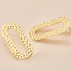 Histoire d'Or Boucles D'oreilles Puces Oren Acier Doré Clearance