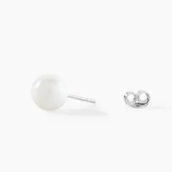 Histoire d'Or Boucles D'oreilles Puces Orbe Argent Blanc Céramique argent blanc céramique blanche Hot