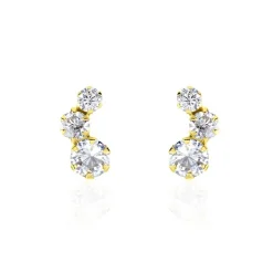 Histoire d'Or Boucles D'oreilles Puces Or Jaune Albizia Oxydes De Zirconium Best