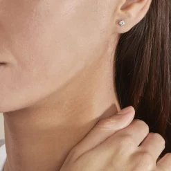 Histoire d'Or Boucles D'oreilles Puces Or Blanc  Diamants Synthétique or blanc diamant synthétique blanc Outlet