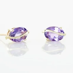 Histoire d'Or Boucles D'oreilles Puces Or Jaune Prudencia Améthystes or jaune amethyste violette Sale