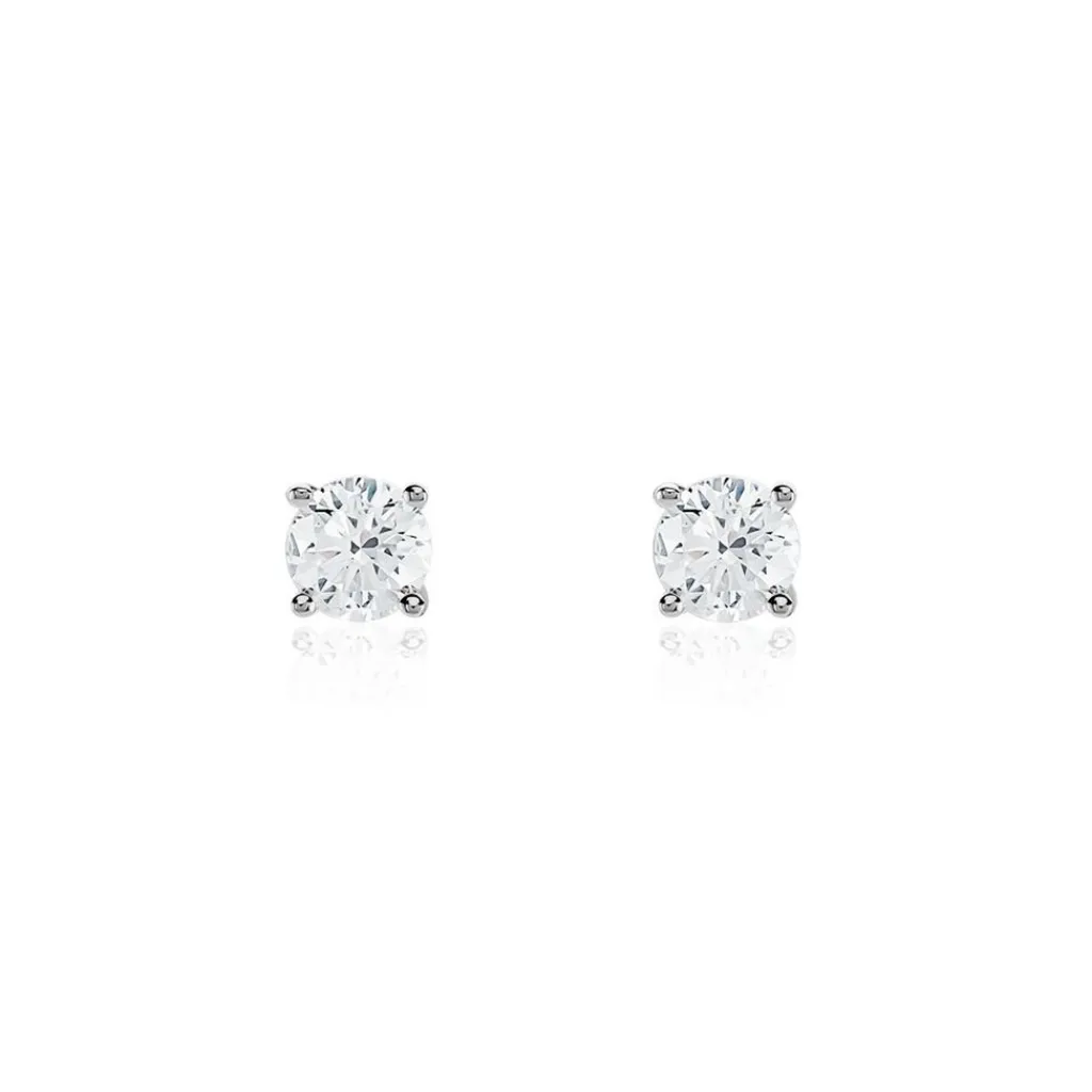 Histoire d'Or Boucles D'oreilles Puces Or Blanc Aphrodite Diamant or blanc diamant Sale