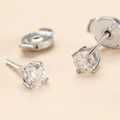 Histoire d'Or Boucles D'oreilles Puces Or Blanc Aphrodite Diamant or blanc diamant Sale