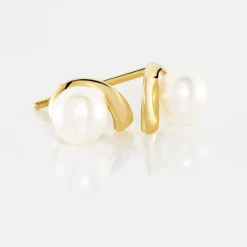 Histoire d'Or Boucles D'oreilles Puces Odelle Or Jaune Perle De Culture