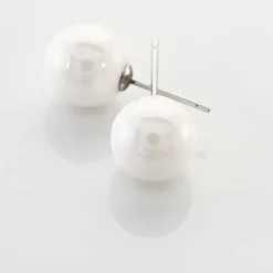 Histoire d'Or Boucles D'oreilles Puces Orbe Argent Blanc Céramique argent blanc céramique blanche Clearance