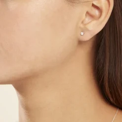 Histoire d'Or Boucles D'oreilles Puces Or Blanc Agota Diamants Best