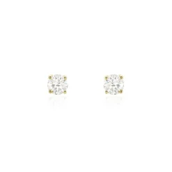 Histoire d'Or Boucles D'oreilles Puces Or Jaune Diamants Synthetique or jaune diamant synthétique blanc Outlet
