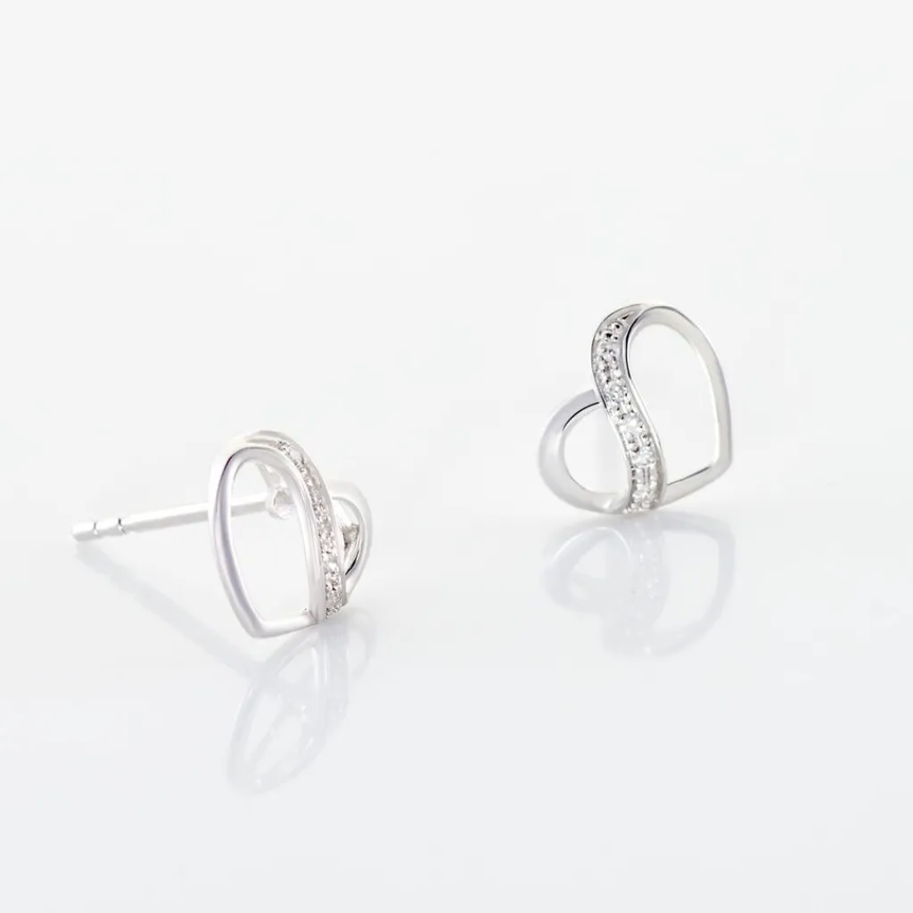 Histoire d'Or Boucles D'oreilles Puces Or Blanc Juliane Diamants or blanc diamant Online