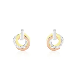 Histoire d'Or Boucles D'oreilles Puces Or Tricolore Vanadissa Diamants Hot