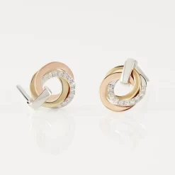 Histoire d'Or Boucles D'oreilles Puces Or Tricolore Vanadissa Diamants Hot