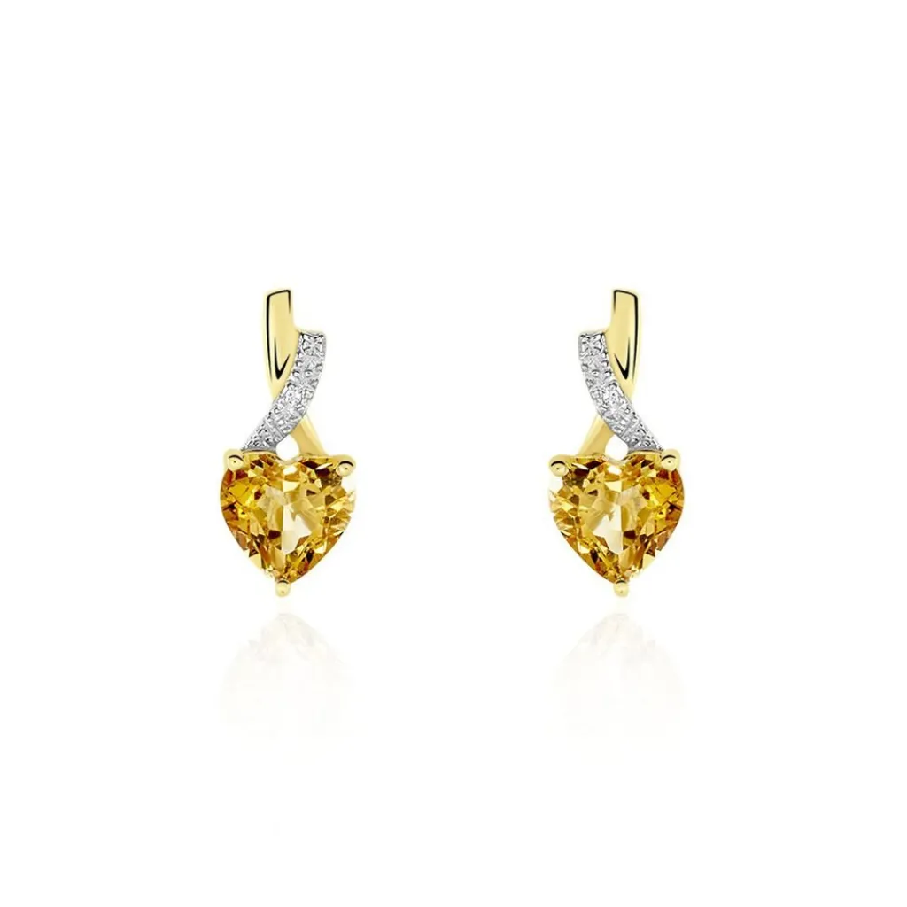 Histoire d'Or Boucles D'oreilles Puces Or Jaune Clothilde or jaune citrine Best