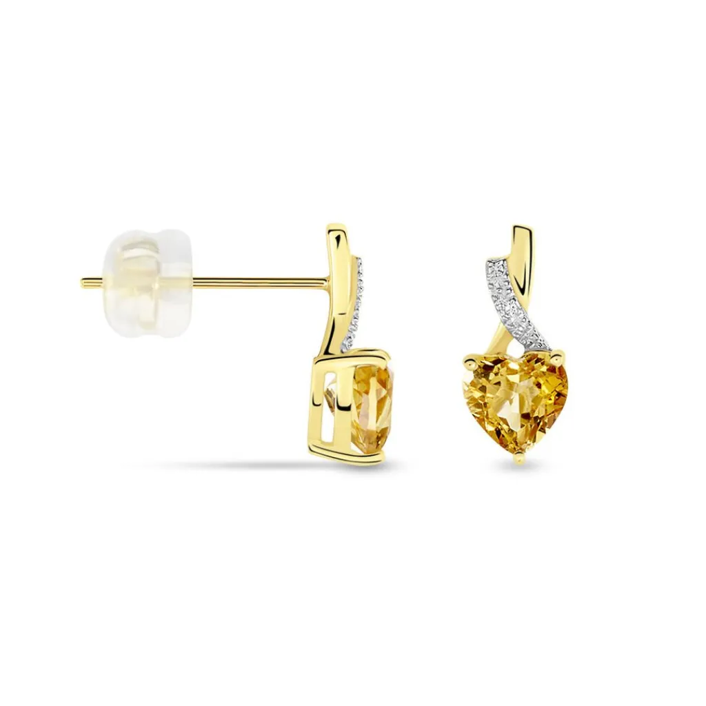 Histoire d'Or Boucles D'oreilles Puces Or Jaune Clothilde or jaune citrine Best