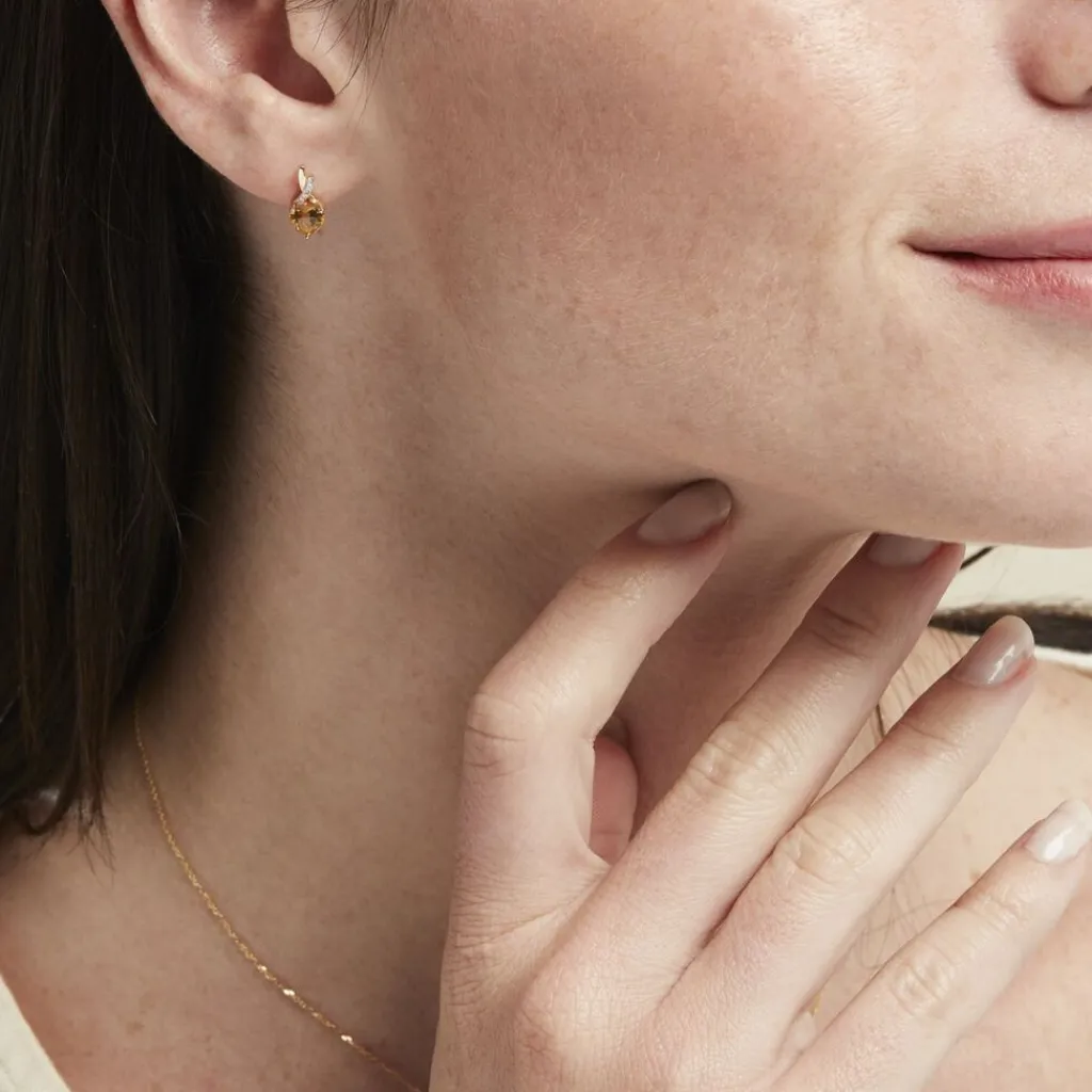 Histoire d'Or Boucles D'oreilles Puces Or Jaune Clothilde or jaune citrine Best