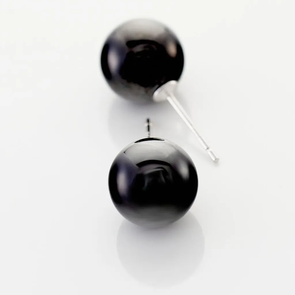 Histoire d'Or Boucles D'oreilles Puces Orbe Argent Blanc Céramique argent blanc céramique noire Outlet