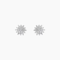 Histoire d'Or Boucles D'oreilles Puces Or Blanc Kristel Oxydes De Zirconium Sale