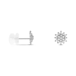 Histoire d'Or Boucles D'oreilles Puces Or Blanc Kristel Oxydes De Zirconium Sale
