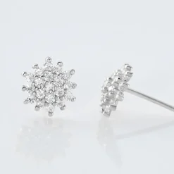 Histoire d'Or Boucles D'oreilles Puces Or Blanc Kristel Oxydes De Zirconium Sale