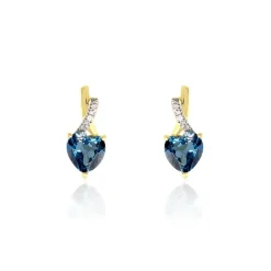 Histoire d'Or Boucles D'oreilles Puces Or Jaune Clothilde Topaze Et Oxydes or jaune topaze london blue Best