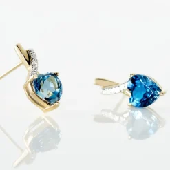 Histoire d'Or Boucles D'oreilles Puces Or Jaune Clothilde Topaze Et Oxydes or jaune topaze london blue Best