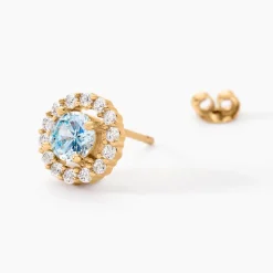 Histoire d'Or Boucles D'oreilles Puces Plaqué Or Radbod Pierres Artificielles Oxydes Discount