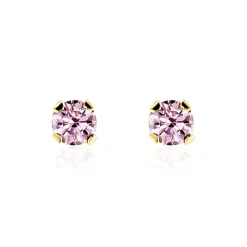 Histoire d'Or Boucles D'oreilles Puces Pepita Or Jaune Oxyde De Zirconium or jaune oxyde rose Outlet