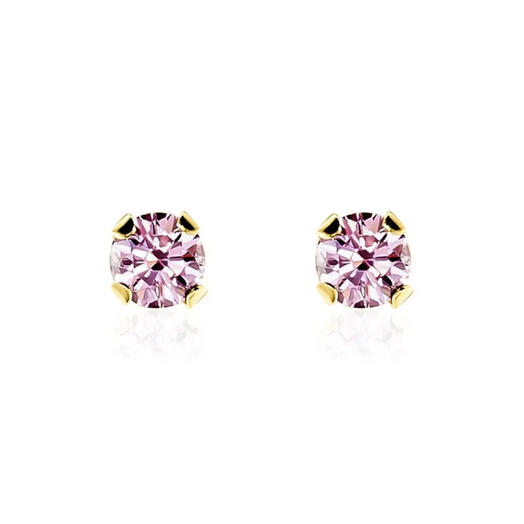Histoire d'Or Boucles D'oreilles Puces Pepita Or Jaune Oxyde De Zirconium or jaune oxyde rose Outlet