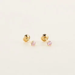 Histoire d'Or Boucles D'oreilles Puces Pepita Or Jaune Oxyde De Zirconium or jaune oxyde rose Outlet