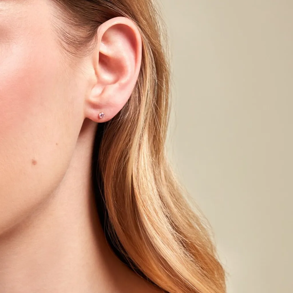 Histoire d'Or Boucles D'oreilles Puces Pepita Or Jaune Oxyde De Zirconium or jaune oxyde rose Outlet