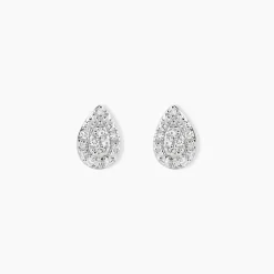 Histoire d'Or Boucles D'oreilles Puces Pear C Or Jaune Diamant Hot