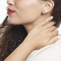 Histoire d'Or Boucles D'oreilles Puces Prisco Argent Blanc Oxyde De Zirconium Clearance