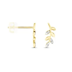 Histoire d'Or Boucles D'oreilles Puces Palmiro Or Jaune Diamant Hot
